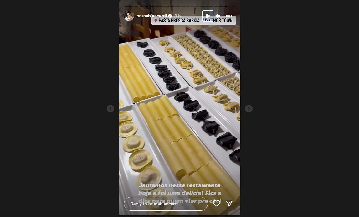 Bruna Biancardi's Instagram story